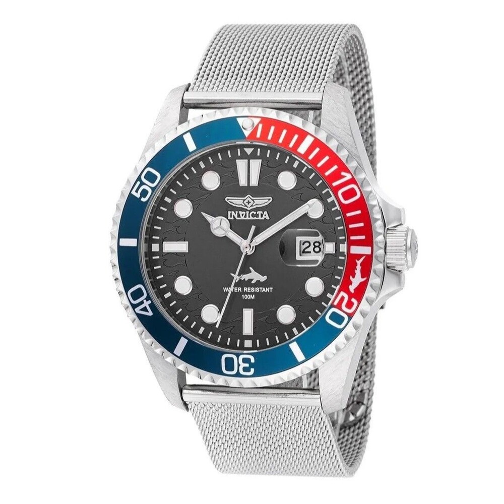 Invicta Pro Diver Curve Men's Watch 43mm Coke Bezel Mesh Band Steel 47176 New